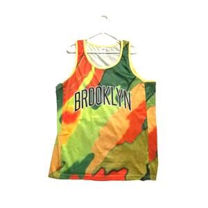 Brooklyn Men's XL Camo Sleeveless Jersey Multicolor Athletic Tank Top Sport EUC